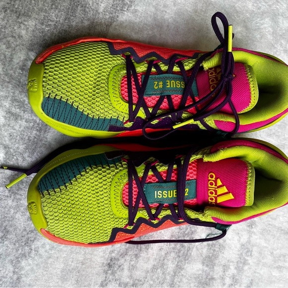 Adidas Kids' Neon Green and Pink Sneakers - Picture 7 of 8